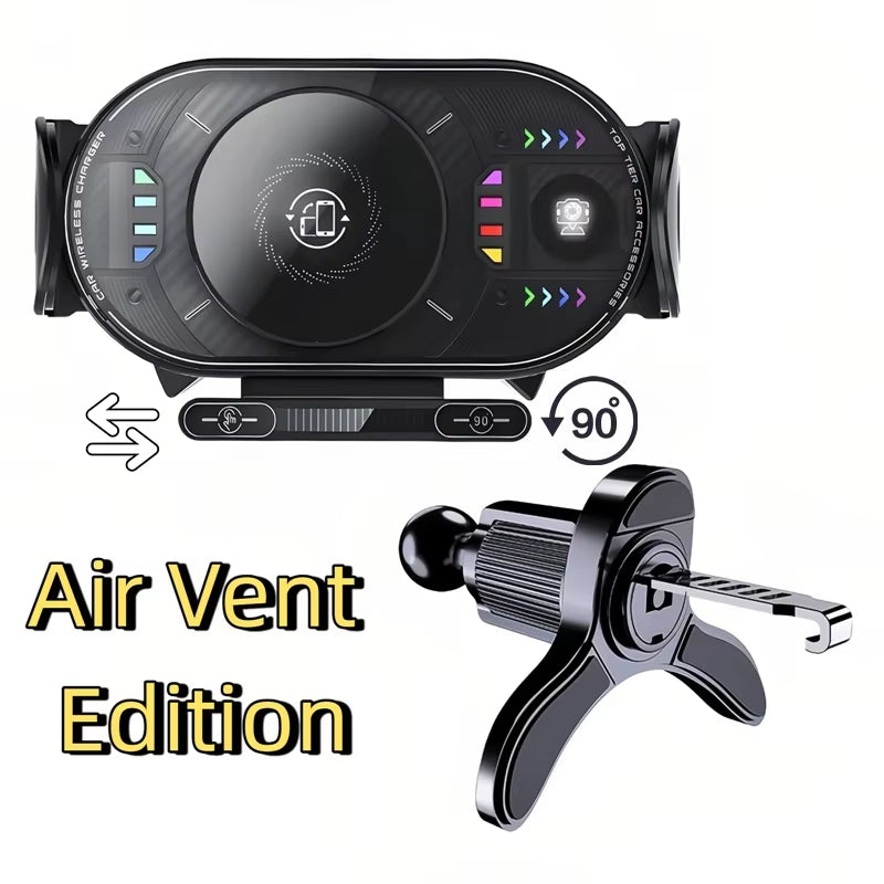 15W  Car Phone Wireless Charger Holder 360° Rotation Mount for Samsung Galaxy Fold 6 5 4 3 Z Flip S25 S24 Iphone 16 15