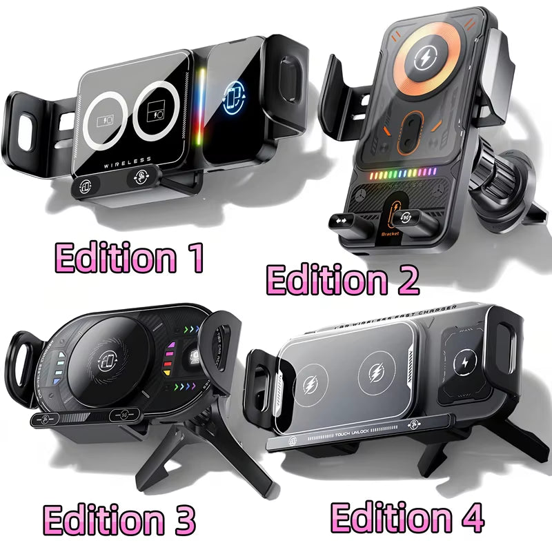 15W  Car Phone Wireless Charger Holder 360° Rotation Mount for Samsung Galaxy Fold 6 5 4 3 Z Flip S25 S24 Iphone 16 15