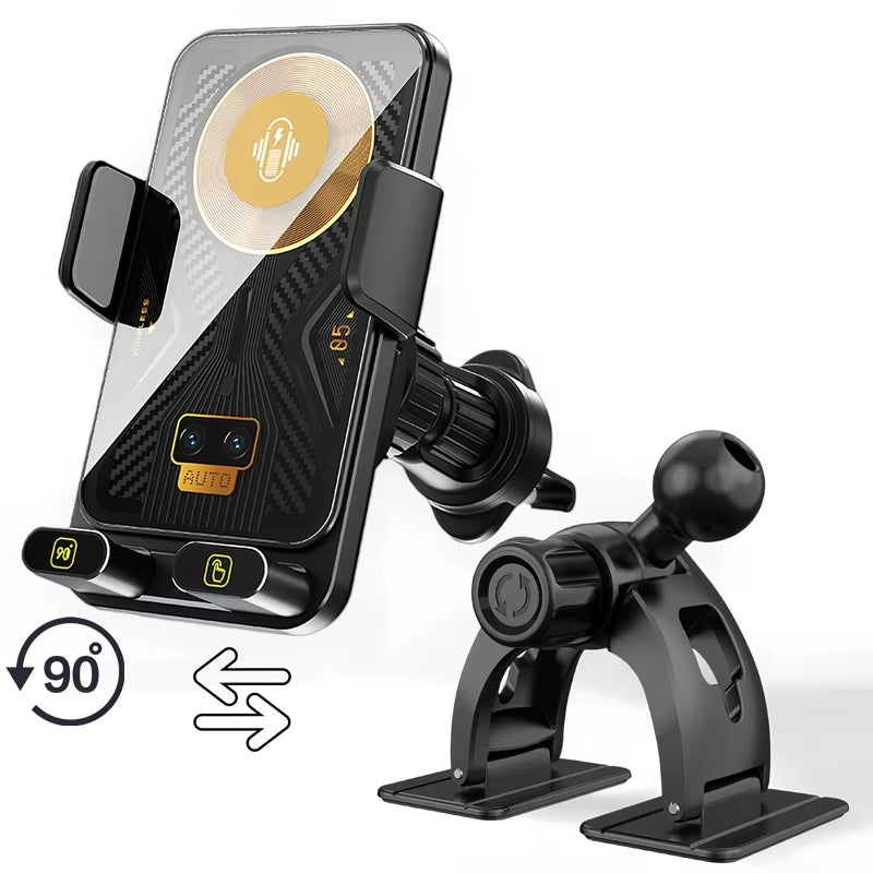 15W  Car Phone Wireless Charger Holder 360° Rotation Mount for Samsung Galaxy Fold 6 5 4 3 Z Flip S25 S24 Iphone 16 15