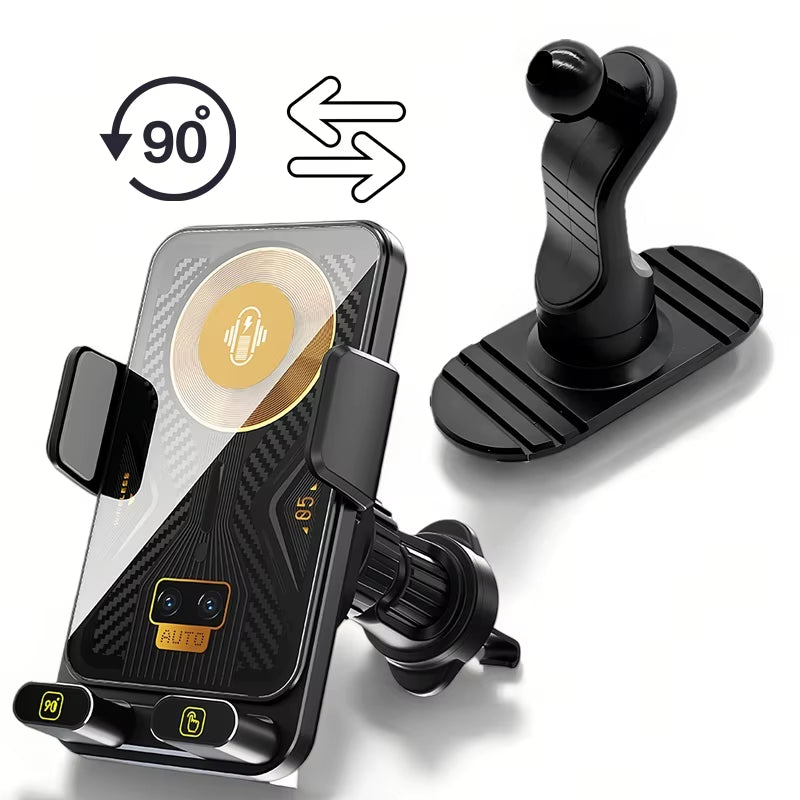 15W  Car Phone Wireless Charger Holder 360° Rotation Mount for Samsung Galaxy Fold 6 5 4 3 Z Flip S25 S24 Iphone 16 15