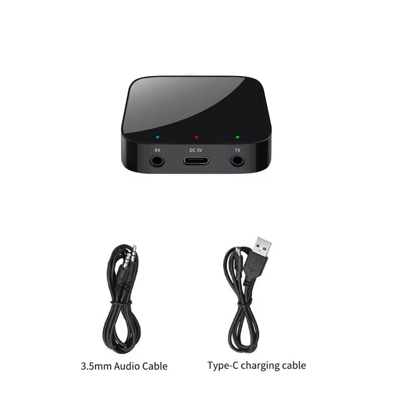 Bluetooth Car Transmitter and Receiver with Aux Audio Adapter and Headphones Speaker