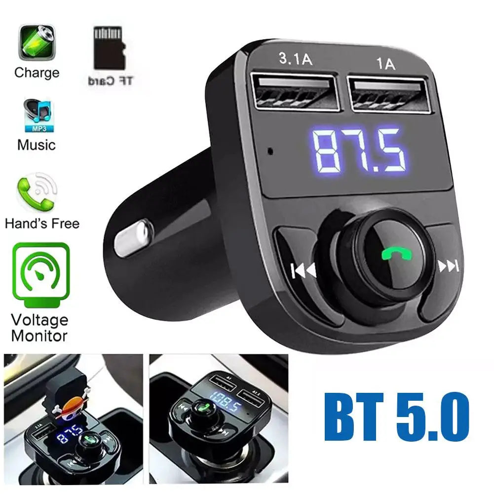 12/24V FM Transmitter Dual USB Car Charger Wireless Bluetooth Hands-Free Calling Radio Receiver MP3 Music Stereo Adapter