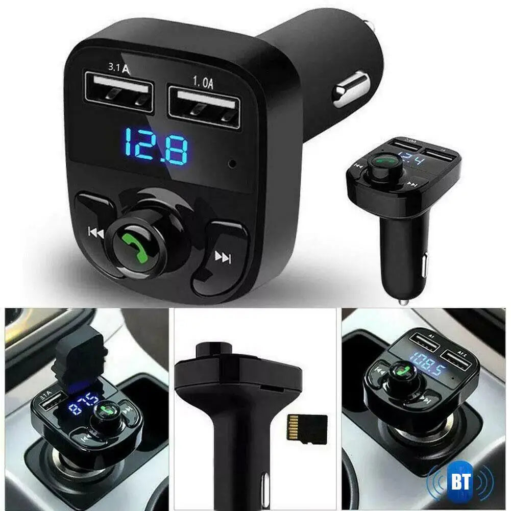 12/24V FM Transmitter Dual USB Car Charger Wireless Bluetooth Hands-Free Calling Radio Receiver MP3 Music Stereo Adapter