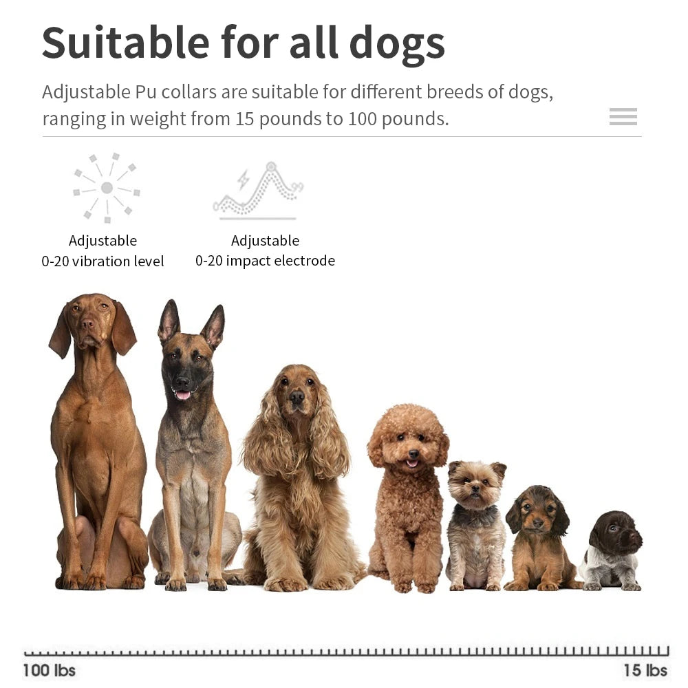 Dog Auto Anti-Bark Collar USB Rechargeable Training Collars Safety Static Shock Humane Electric anti Bark Collars Pet Supplies