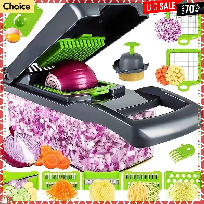 16 in 1 Multifunctional Kitchen Vegetable Slicer,Egg Liquid Separator,For Cutting Vegetables, Shredded Potatoes,Dice,And Slicing