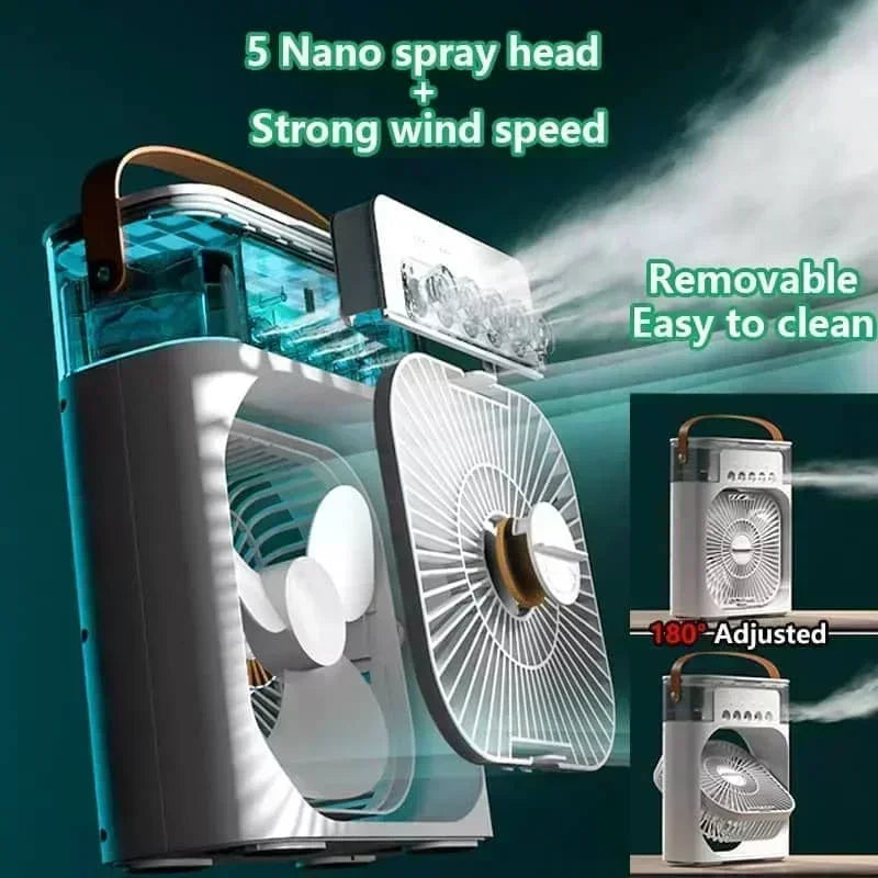 New 3 in 1 Fan & Air Conditioner Household Mini Air Cooler with LED Night