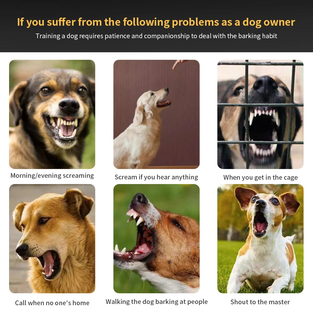 Dog Auto Anti-Bark Collar USB Rechargeable Training Collars Safety Static Shock Humane Electric anti Bark Collars Pet Supplies