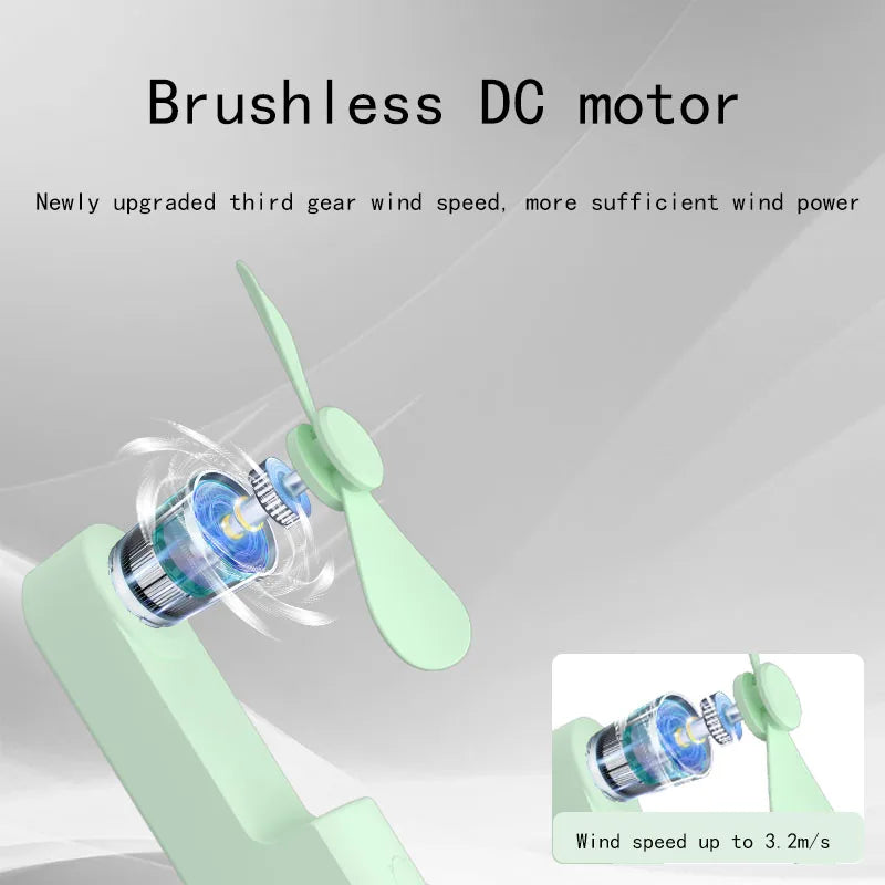 Designer Portable Fan Mini Handheld Fan Unique Design Fan USB Rechargeable with Powerful Turbo Wind