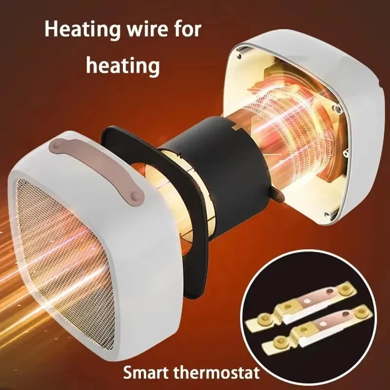 Portable Mini Heater for Indoor Office Home Fast Heating Quiet 500W PTC Ceramic Warmer Fan Remote Fast 3 Seconds Space Heat