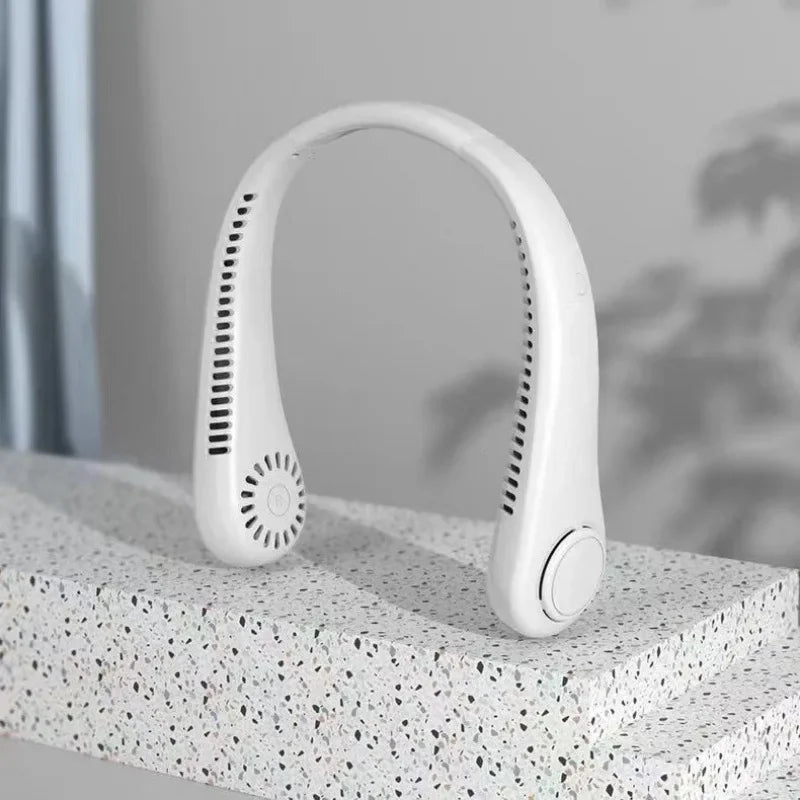 Portable Mini Neck Fan USB Charging Silent Leafless Turbine Neck Fan Home Appliances Electric Fans from Mainland China