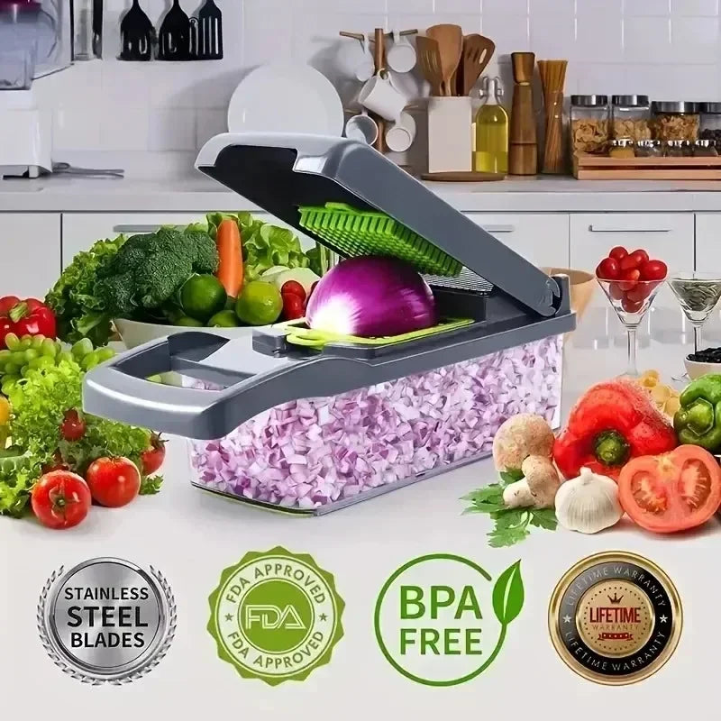 16 in 1 Multifunctional Kitchen Vegetable Slicer,Egg Liquid Separator,For Cutting Vegetables, Shredded Potatoes,Dice,And Slicing