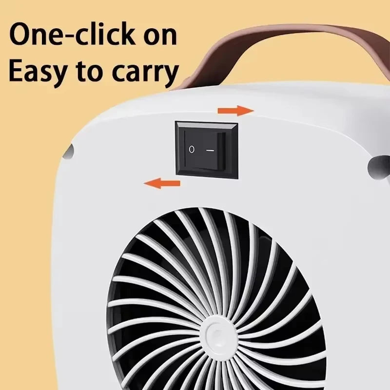 Portable Mini Heater for Indoor Office Home Fast Heating Quiet 500W PTC Ceramic Warmer Fan Remote Fast 3 Seconds Space Heat