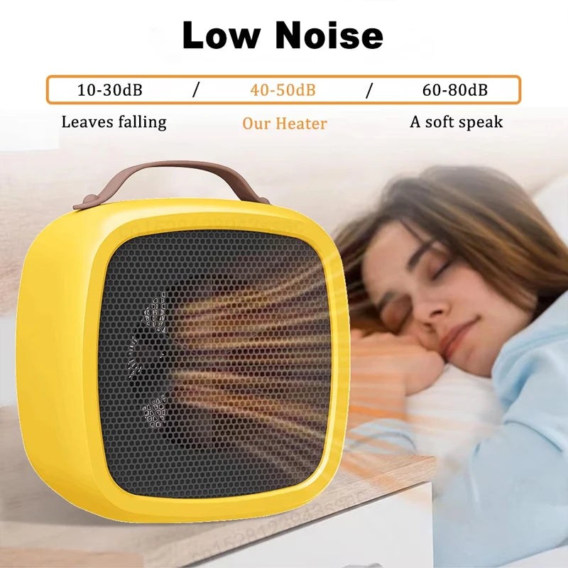 Portable Mini Heater for Indoor Office Home Fast Heating Quiet 500W PTC Ceramic Warmer Fan Remote Fast 3 Seconds Space Heat