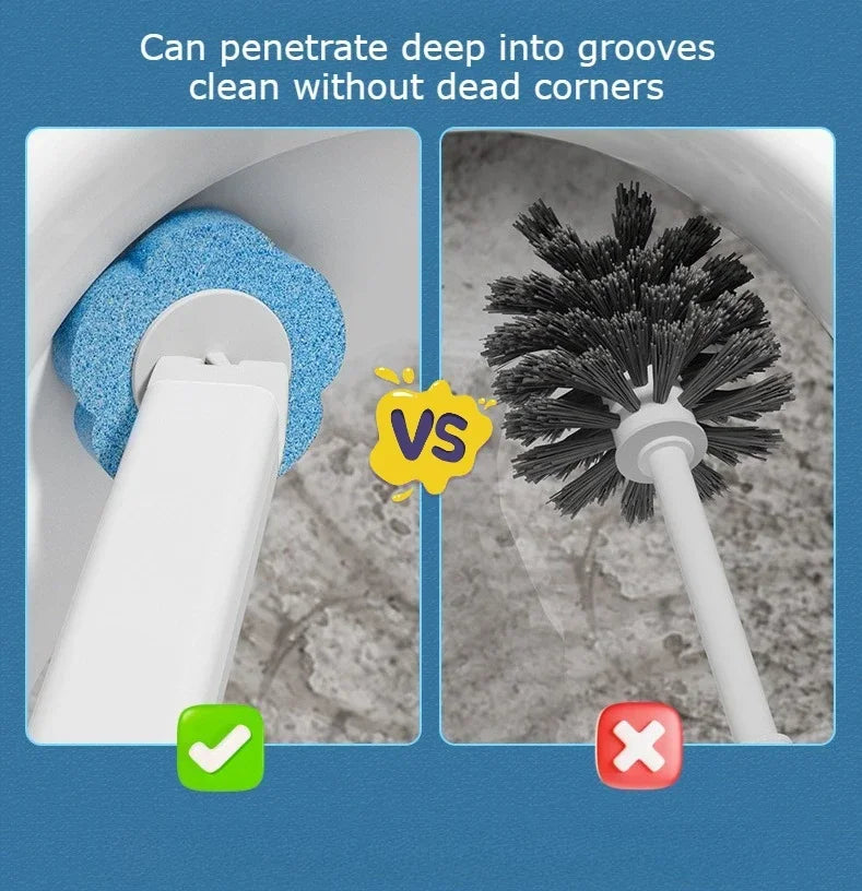 Disposable and Wall Mounted Cleaning Brush - No Dead Corners in Bathroom, Toilet