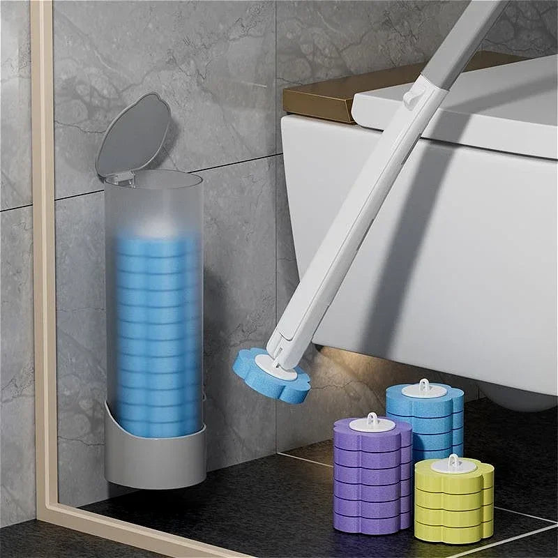 Disposable and Wall Mounted Cleaning Brush - No Dead Corners in Bathroom, Toilet