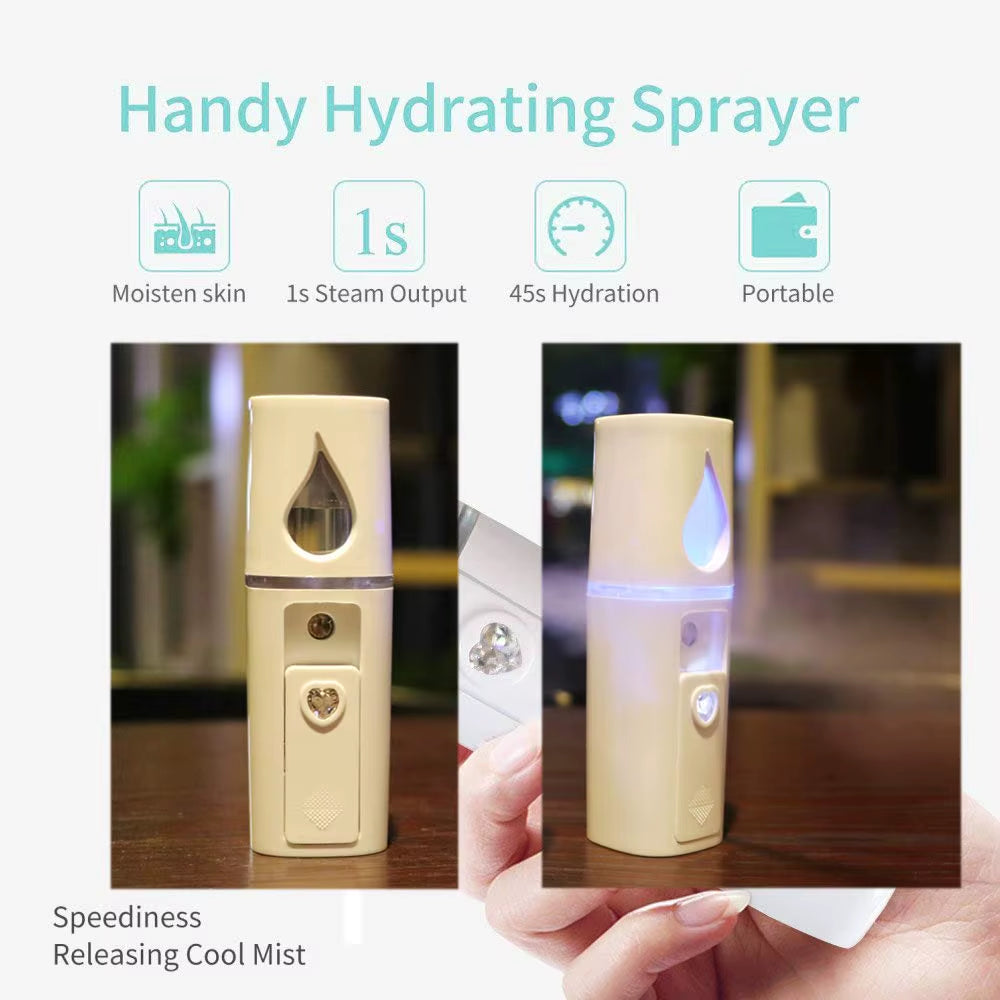 20Ml Nano Cold Spray Face Steamer Mini Portable USB Rechargeable ABS Humidifier Nebulizer Beauty Cool Mist Skin Care Tools