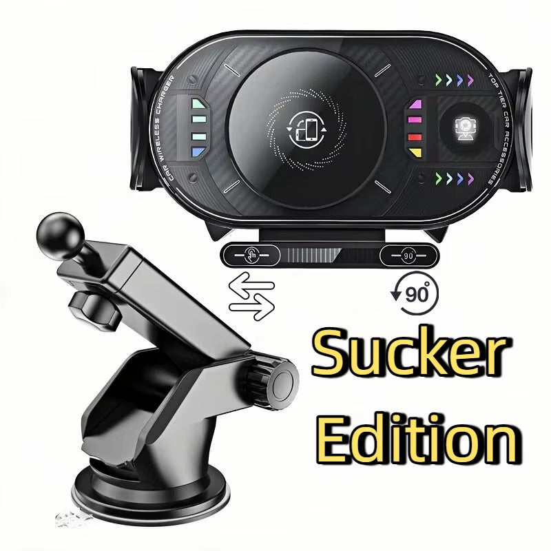 15W  Car Phone Wireless Charger Holder 360° Rotation Mount for Samsung Galaxy Fold 6 5 4 3 Z Flip S25 S24 Iphone 16 15