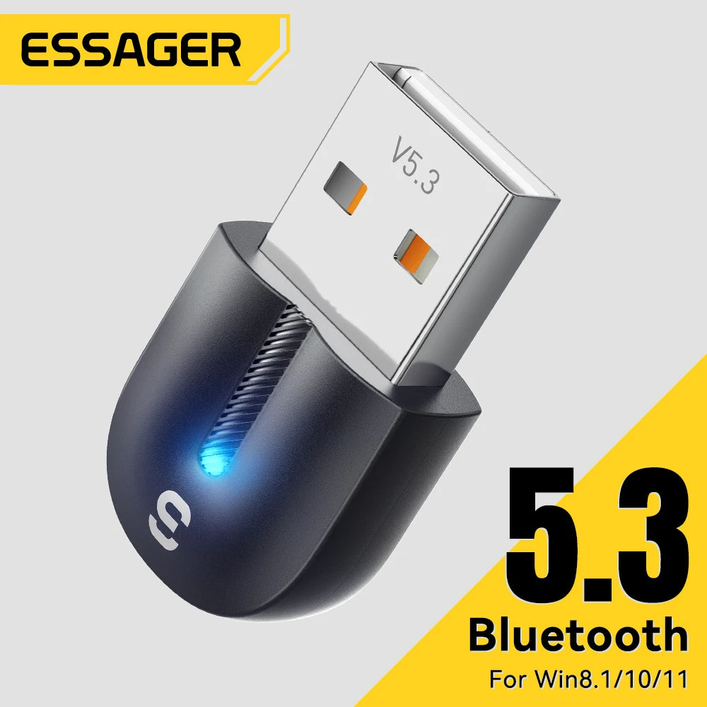 USB Bluetooth 5.3 Adapter Aux Audio Receiver Transmitter for PC Speaker Laptop Wireless Mouse Soundbox USB Transmitter