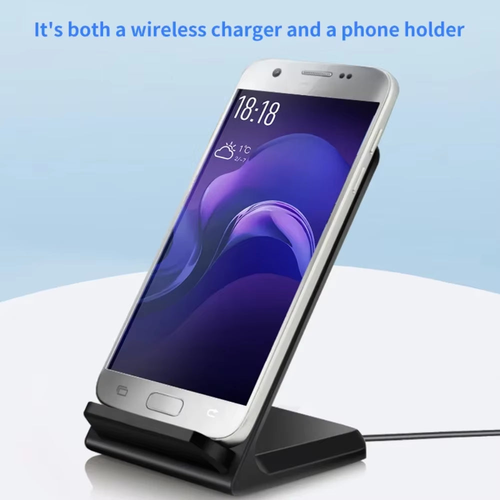 Desktop Phone Wireless Charger Holder Stand for Iphone 17 16 15 14 13 12 Pro Max Samsung S25 S24 Xiaomi Fast Charging Station
